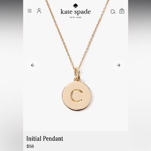 Kate Spade Initial Pendant Necklace “C”, new with tags!